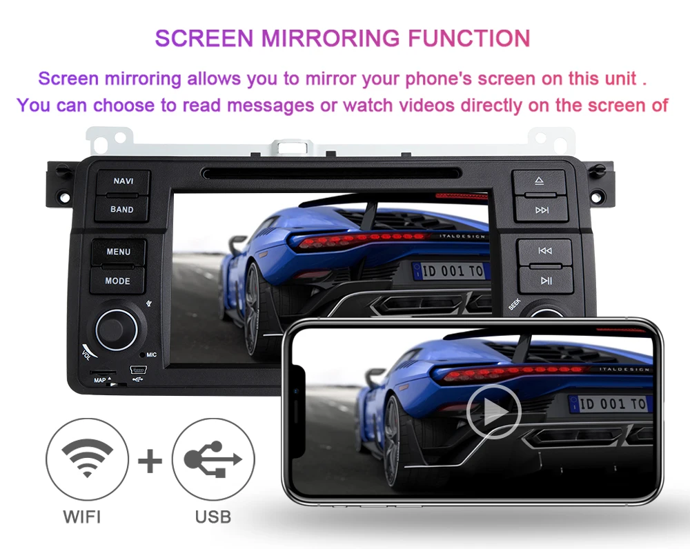 Discount AutoRadio 1 Din Android 9.0 Car Multimedia Player For BMW E46 M3 Rover 75 Coupe Navigation GPS DVD head unit 318/320/325/330/335 6