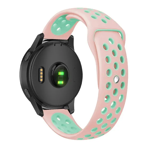 Replacement Watch Band Wrist Strap for Garmin Vivoactive 4 GPS Smart watch Straps Soft Silicone 22mm Correa Bracelet watchband - Цвет: Pink Mint green