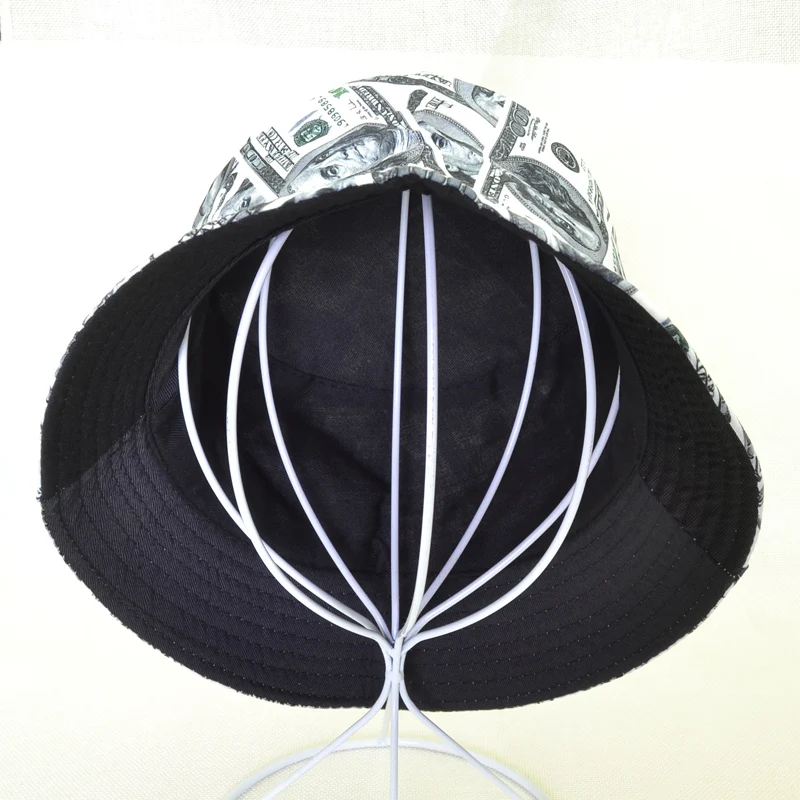 Cotton Double sided Creative Dollar graffiti Bucket Hat Summer usa Dollar Fisherman Hats outdoor travel hat Sun Cap Panama