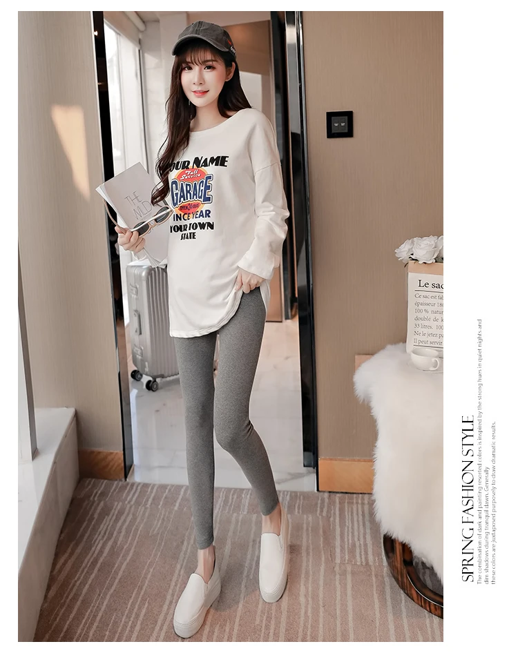 Across V Low Waist Belly Maternity Legging Spring Autumn Fashion Knitted Clothes for Pregnant Women Pregnancy Skinny Pants