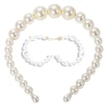 Dvacamán perlas simuladas coreanas conjuntos de joyas de moda diseño hecho a mano diadema y pendientes de aro para regalo de Boda nupcial(China)