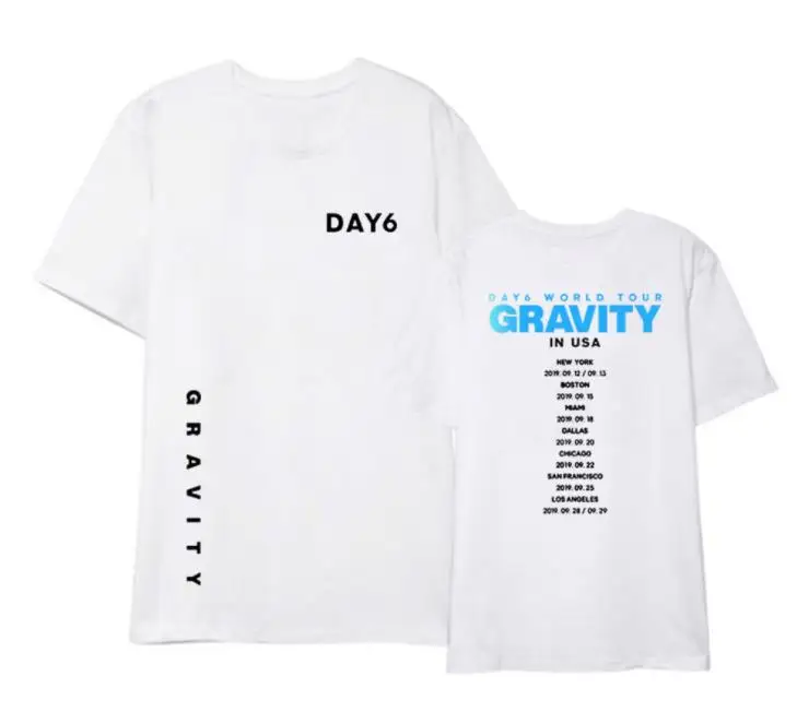 Новое поступление футболка с коротким рукавом в стиле K-POP day6 gravity концерт США |