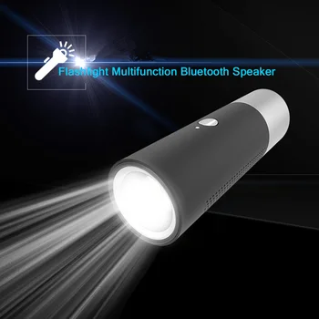 

Portable LED lighting flashlight high power Bluetooth speaker outdoor waterproof subwoofer stereo mobile phone TF card smart