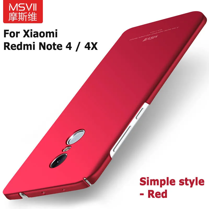 Redmi Note 4x чехол Msvii матовый чехол для Xiaomi Redmi Note 4 Чехол для глобальной версии Xaomi PC чехол для Xiaomi Note 4x4 x Pro чехол s - Цвет: Simple Red