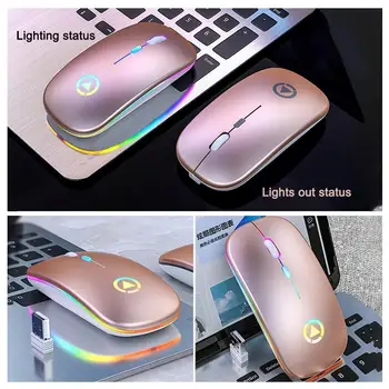 

Rechargeable Mouse Wireless Silent LED Backlit Mice USB Mouse Computer Computer Gaming PC Optical Mouse Ergonomic For Lapto S6P7