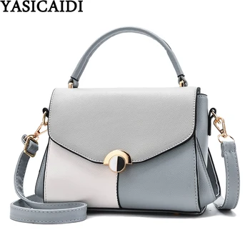 

YASICAIDI Luxury Handbags Women Bags Designer Patchwork PU Leather Satchels Casual Tote Crossbody Shoulder Bag sac main femme