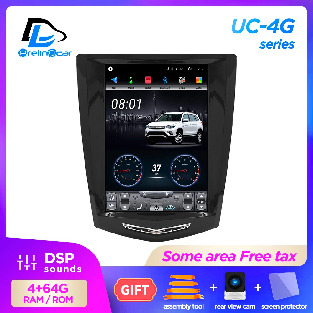 4G Lte 32G ROM Vertical screen android 9.1 system multimedia video radio player for cadillac ATS XTS CTS SRX navigation stereo | Автомобили