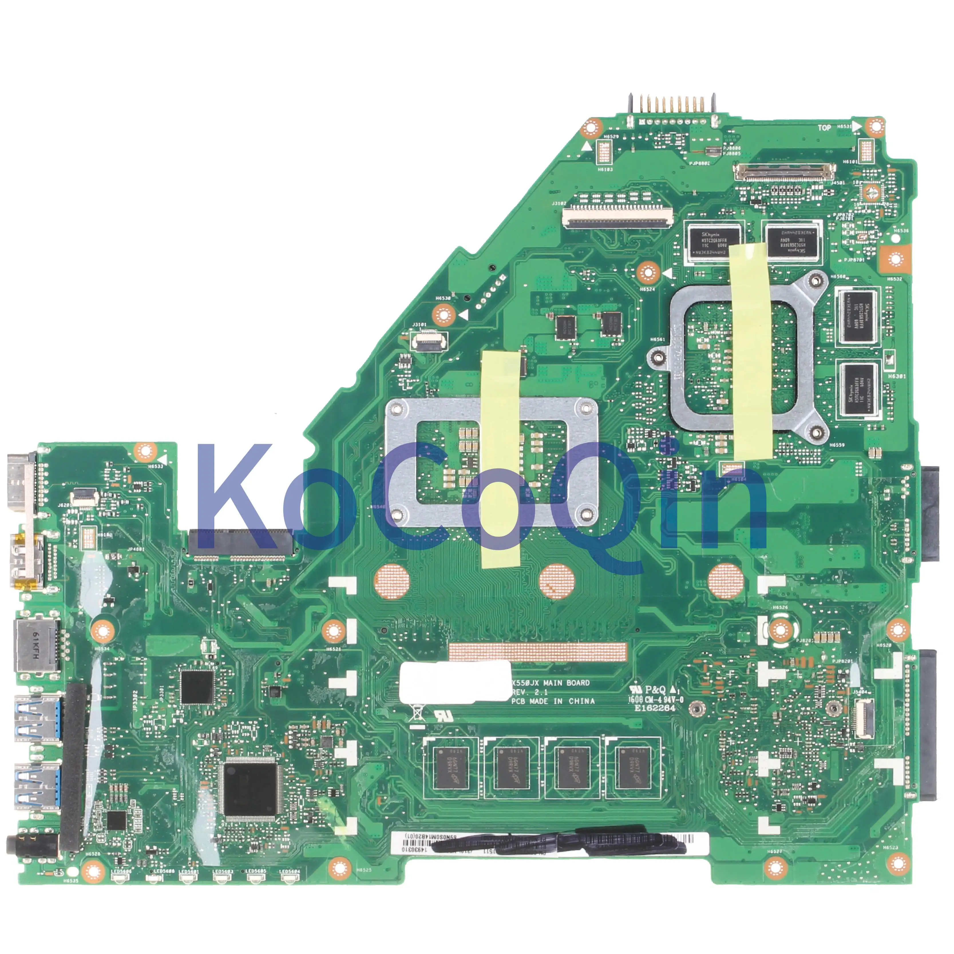 Ideal  KoCoQin Laptop motherboard For ASUS X550JX FX50J A550J K550J W50J GT950 Mainboard REV.2.1 SR1Q8 I7-