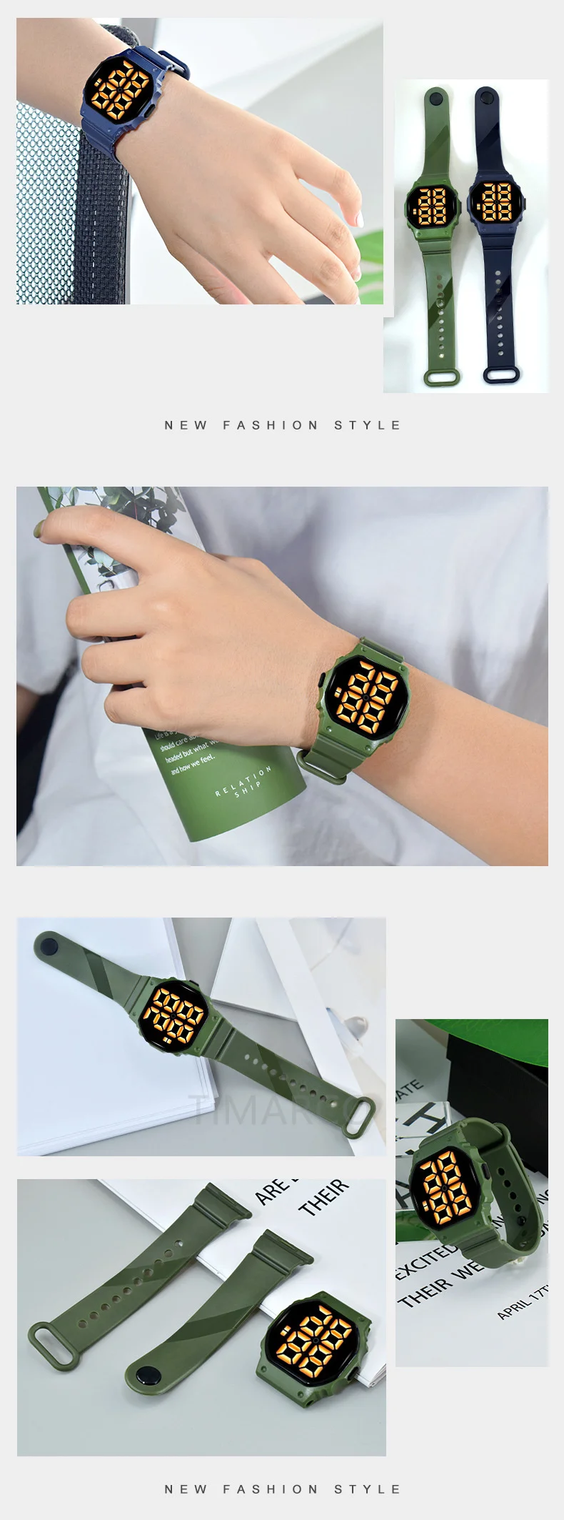 2021 Men's Watch LED Digital Watch for Men Women Sports Army Military Wristwatches Simple Silicone Electronic Cock Reloj Hombre