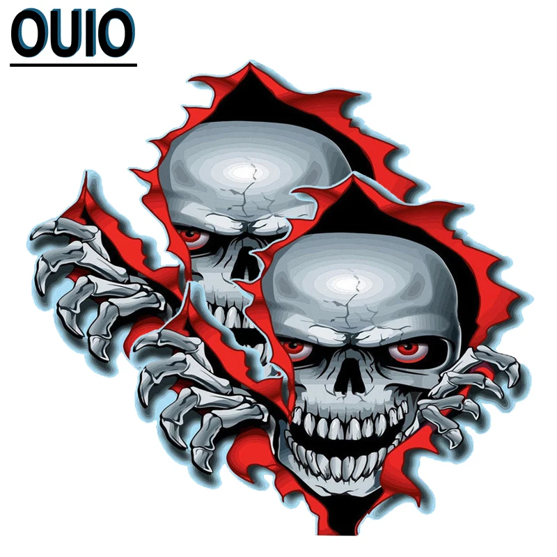 

2PCS Reflective Red Eyes Skeleton Car Decals Horror Peeking Skulls Stickers Motorcycles Decoration Auto Styling Creative Decal