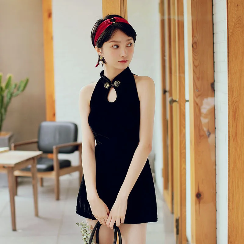 

2019 Two-piece Swimsuits Women's Two-Piece Set Small Bust Gathering Hot Springs Ink Black And White with Pattern Conservative Hi
