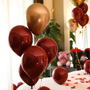 

10 inch Latex Balloon Ruby Red Balloon Valentine Day Wedding Party Decoration (50Pcs/Pack Balloons,6pcs Ribbon)