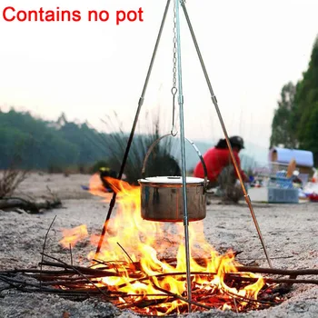 

Aluminium alloy Cooking Camping Tripod For Fire Hanging Pot Outdoor Dutch ovens Campfire Cookware Picnic Cooking Pot Grill