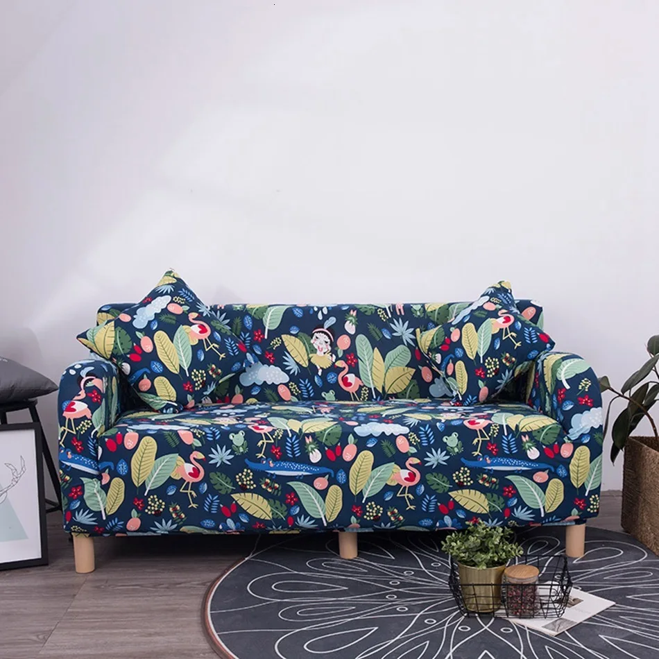 Модный Гавайский универсальный эластичный набор диванов с простым принтом для гостиной, нескользящий универсальный чехол для дивана