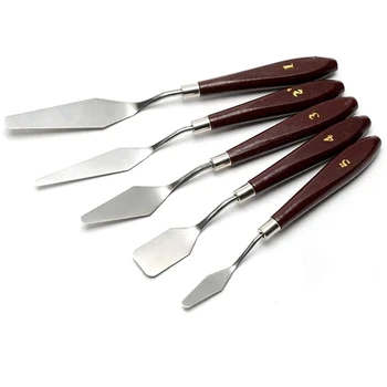 

5-Piece Painting Scraper Set Paint Palette Knife Gouache Paint Scraper Stainless Steel Art Scraper