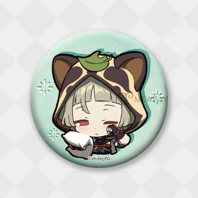 Genshin Impact Badge Chibi Brooch Kazuha Yoimiya Ayaka Xiao Zhongli Hutao Tartaglia Yanfei Ganyu Venti Albedo Pin Decor Gifts Sayu