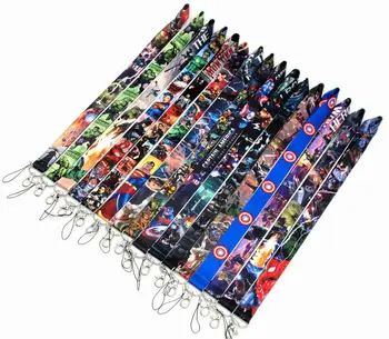 

Marvel Avengers Anime Super Heros Figure Neck Strap Lanyards Captain America Ironman Spiderman Hulk Keys Phone Neck Strap Toys