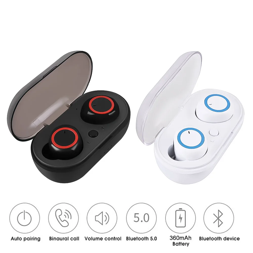 

TWS-02 Wireless Bluetooth 5.0 Earphone Stereo Bass Headphones Mini Handsfree Gaming Sports Headset with Mic for Smart Phone Hot