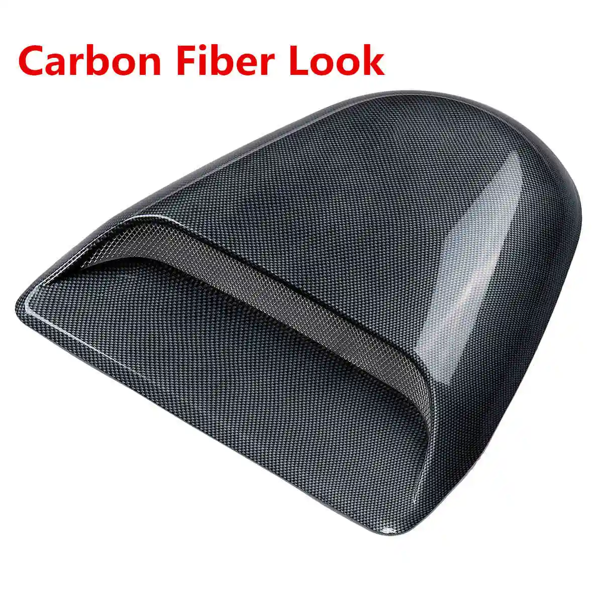 Carbon Fiber Look Для плоского автомобильного капота, только Универсальный Автомобильный декоративный капот на крышу, совок, воздухозаборник, вытяжка, Крышка Капота - Цвет: Carbon Fiber Look