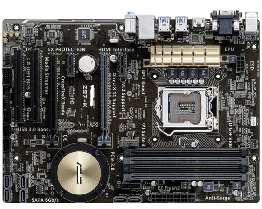 Z97-K настольная материнская плата LGA 1150 DDR3 USB2.0 USB3.0 32GB для I3 I5 I7 CPU Z97 оригинальные