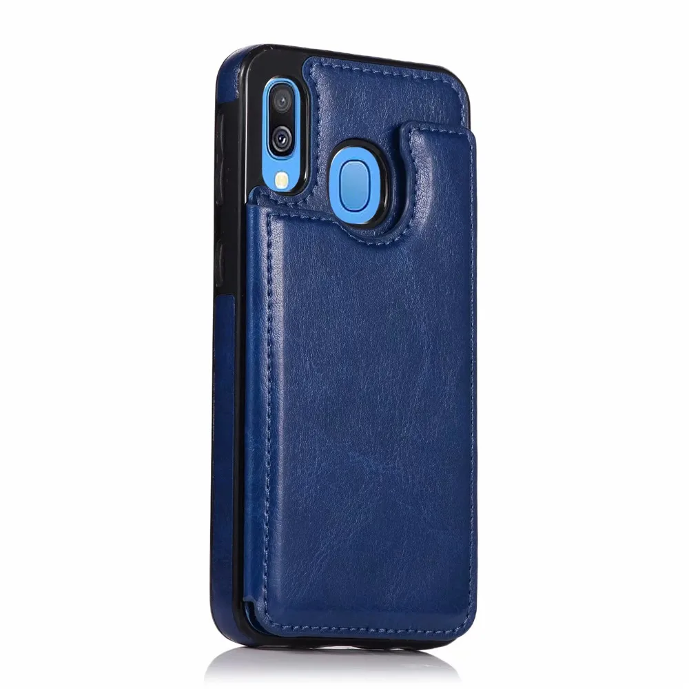 Blue Чехол для телефона для samsung Galaxy A10 A20 A30 A40 A10S A20S M10 A10E A20E чехол роскошный защитный чехол-книжка из искусственной кожи через плечо на магнитной застежке-сумочка для мобильного телефона - Цвет: Blue