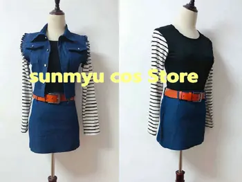 

Customize,Free Shipping! Dragon Ball lazuli Jinzouningen 18-gou Android 18 Cosplay Costume,Custom Size Halloween Wholesale