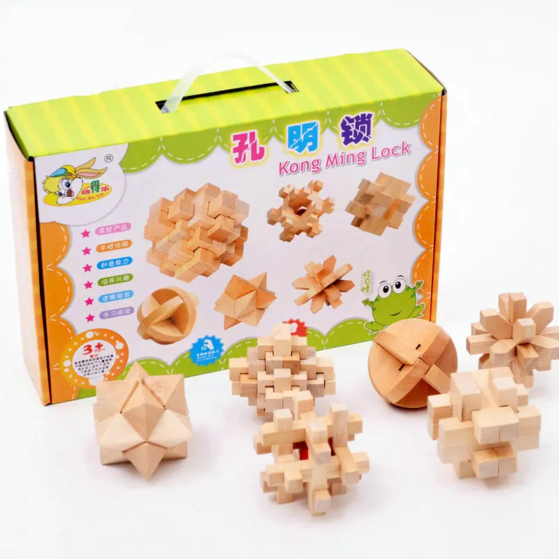 6 шт. детский деревянный пазл головоломка конг мин|wood assembly|assembly toyassembly games |