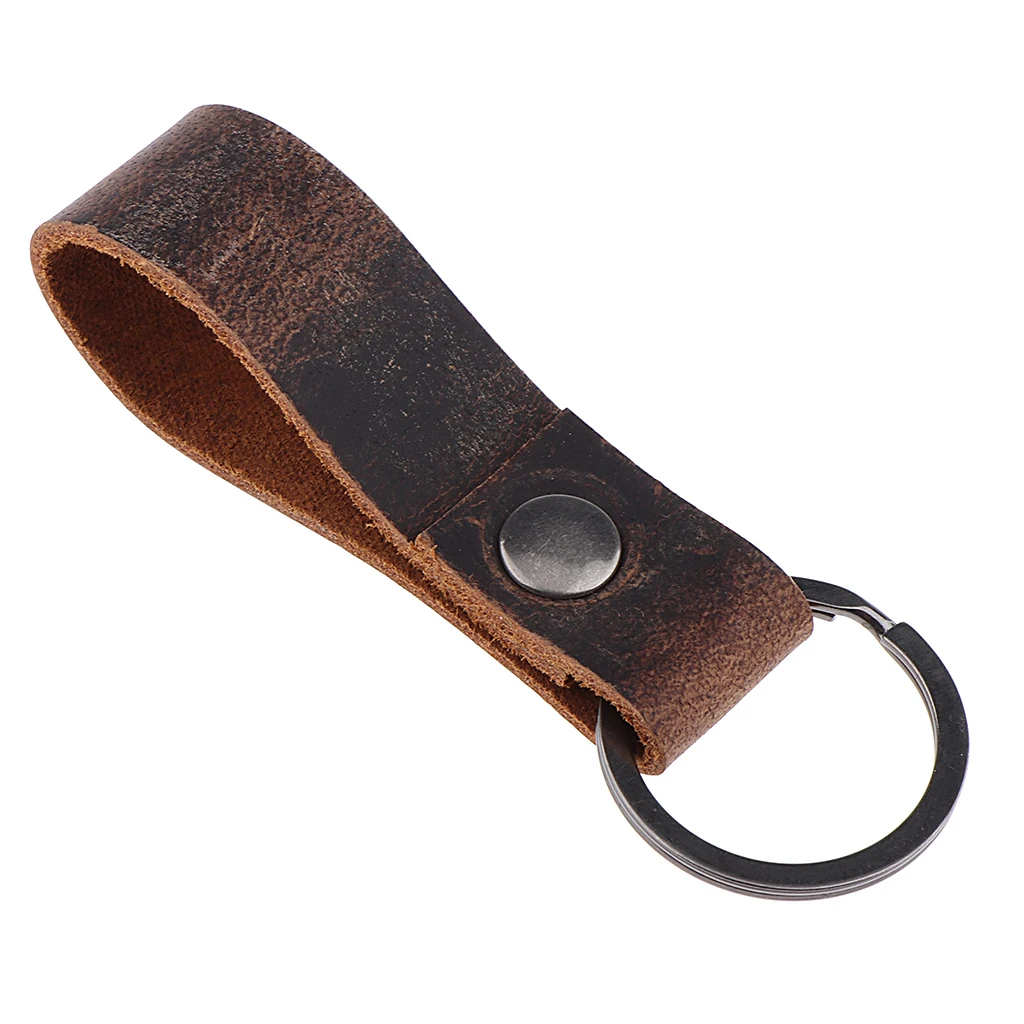 1 Piece  7.5cm*2cm Fashion Leather Key Chain top grade genuine leather Car Key Ring Keyfob Men's Accessory