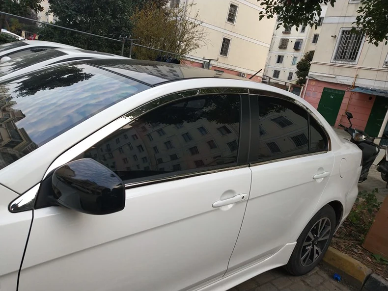 Нержавеющая сталь окна автомобиля планки для mitsubishi lancer 2007 2008 2009 2010 2011 2012 2013