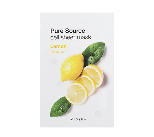 LEMON 1pcs MISSHA трава в телесном листе маска уход за лицом Удаление угрей лечение от прыщей, отбеливание маска отшелушивающие лица Корея Косметика - Цвет: LEMON 1pcs
