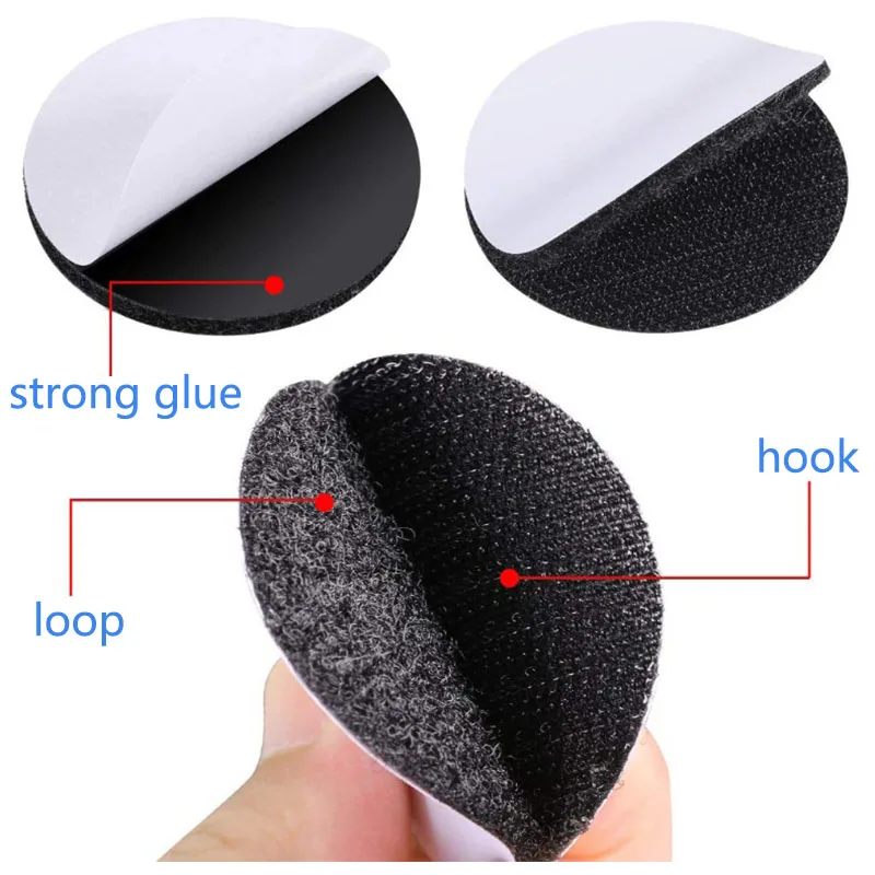 5-30Pairs Strong Self Adhesive Hook Loop Fastener Tape 60mm Nylon Magic Sticker Disc Velcros Round with Glue | Дом и сад