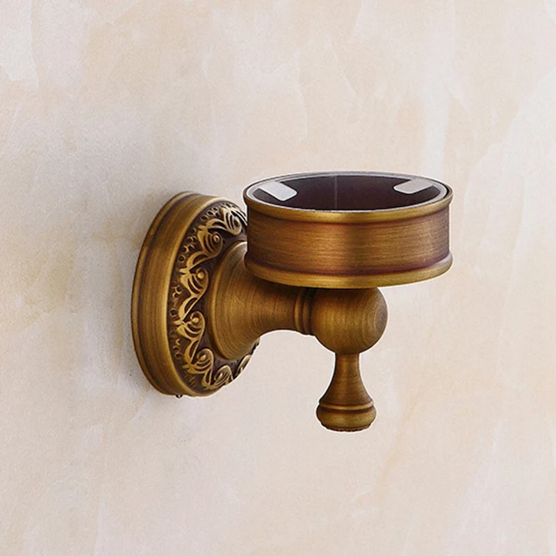 Античный матовый латунный резной настенный держатель для туалетной щетки, аксессуары для ванной комнаты