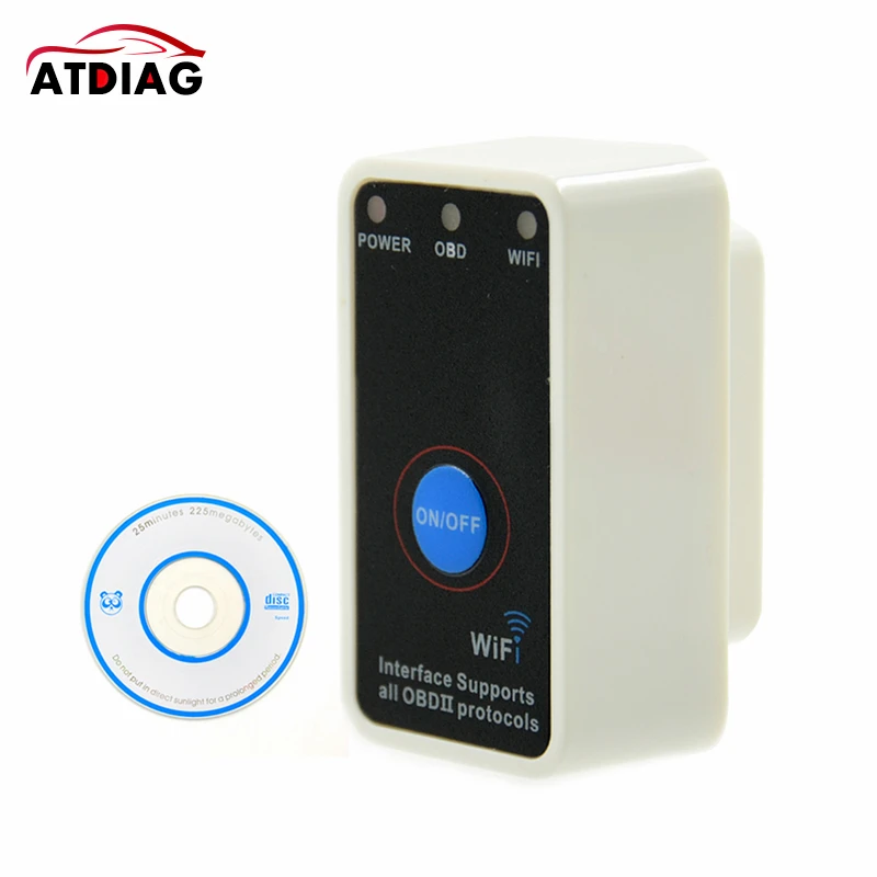 Супер Мини ELM327 Wifi ELM 327 2021 новейший белый OBD2 OBD ii CAN-BUS диагностический инструмент +