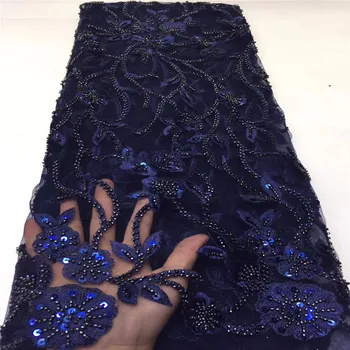 

Embroidery Handmade Beads Lace for Bridal Lace Materials High Quality Wine Beaded Lace Fabrics African Lace Fabric