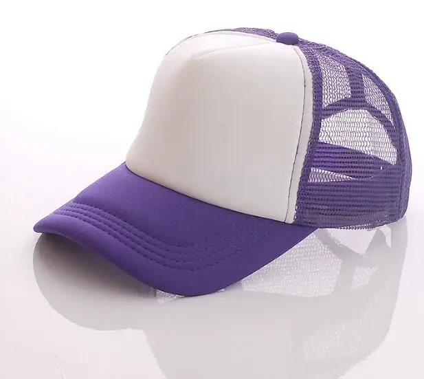 purple white Яркая детская оригинальная бейсболка с принтом для маленьких детей, головной убор «сделай сам», летняя бейсболка, подарок - Цвет: purple white