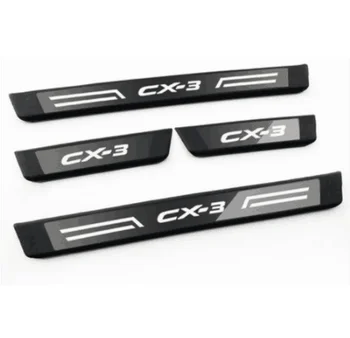 

Car Styling For Mazda CX-3 Cx3 2017 2018 2019 Door Sill Scuff Plate Welcome Pedal Protection Stainless Steel Car Accessories