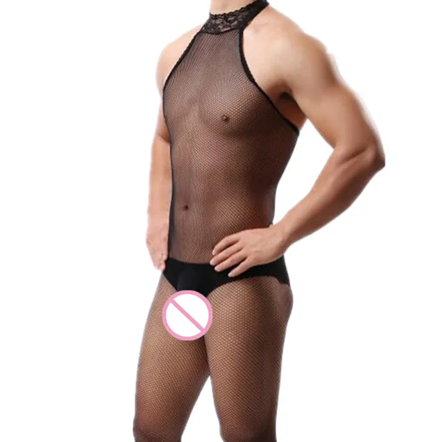 Men Stretch Thong Underwear Male Fantasy Sexy Underwear Gay Sissy Body Stockings Open Crotch Jumpsuit Men Erotic Lingerie Fetish Bodysuit Male Sexy Costume