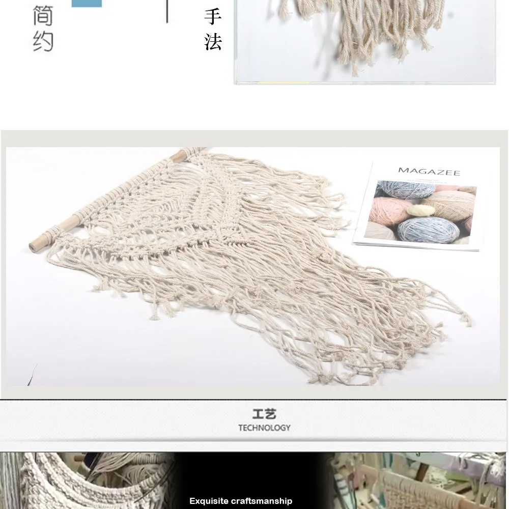 Wall Decorations Bohemian Weaving Handmade Tapestry Tassels Wall Decoration Northern European-Style Home Amazon AliExpress MS732