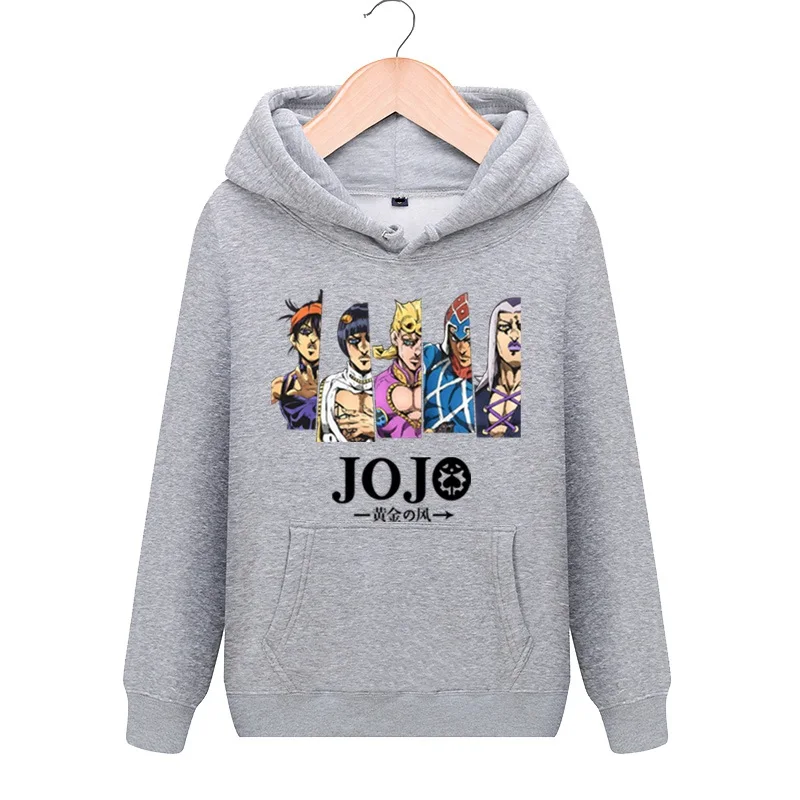 Высокое качество Q унисекс с рисунком из аниме JoJo невероятное приключение Goldenwind с капюшоном DIO Giorno Giovanna хлопок Повседневное пуловер с капюшоном - Цвет: 2