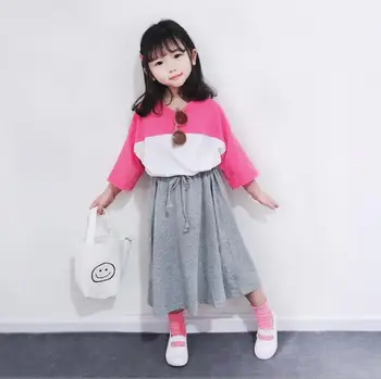 

2020 New Style Girls Patchwork Dress Cotton Fashion Summer Girls Dresses 2-8t QA658