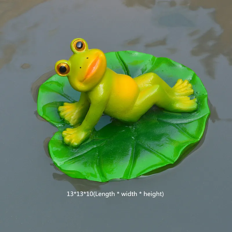 Креативная Смола плавающие лягушки статуя открытый сад пруд декоративные милые скульптура лягушки для домашнего стола садовый декор, украшение - Цвет: Model N