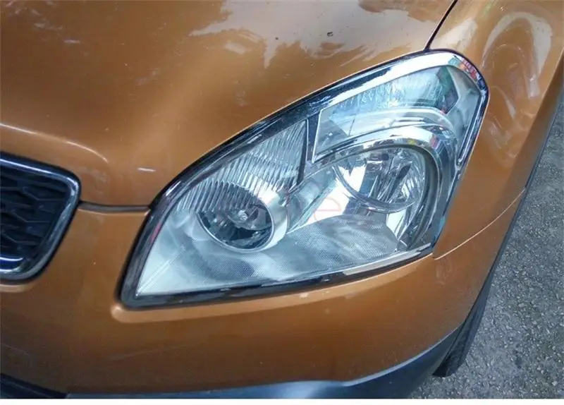 Для Nissan Qashqai Dualis 2007 2008 2009 2010 2011 2012 Chrome передние фары головного света Передняя крышка отделка автомобиля Средства для укладки волос