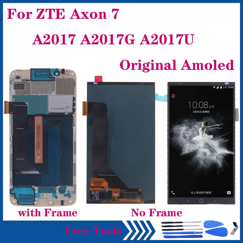 US $46.73 Original Amoled Display For ZTE AXON 7 LCD DISPLAY Touch Screen Digitizer Assembly For ZTE A2017 A2017G A2017U OLED Repair parts