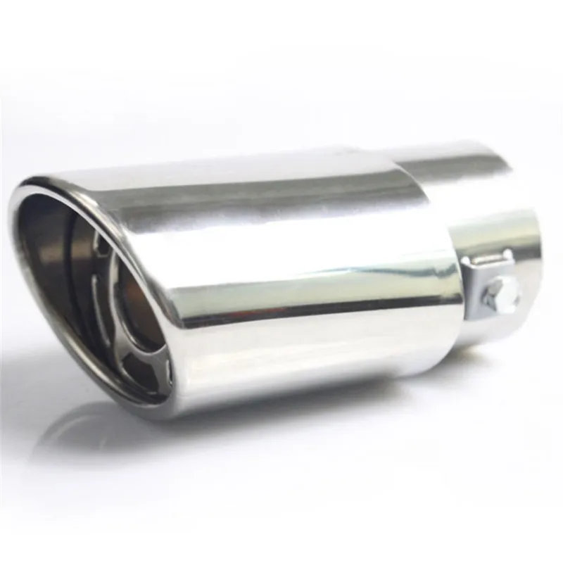

1pair Chrome Trim Modified Car Liner Pipe Stainless Steel Car Exhaust Muffler Tip Pipe Exhaust System