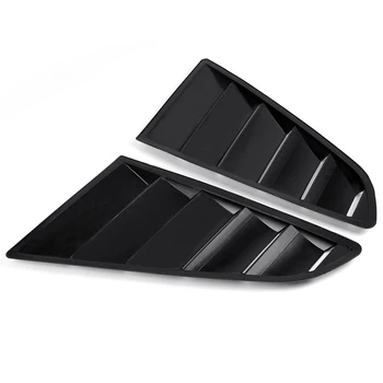 

Fit For 2015-2018 Ford Mustang Glossy Black Side Window 1/4 Scoop Louver Cover