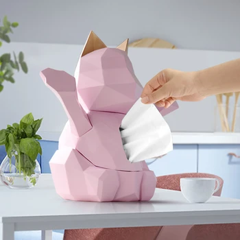 

CATS STATUE PUMPING CARTON MONEY DRAWING ANIMAL TISSUE BOX RESIN CRAFTWORK HOME DECORATION ACCESSORIES L3004