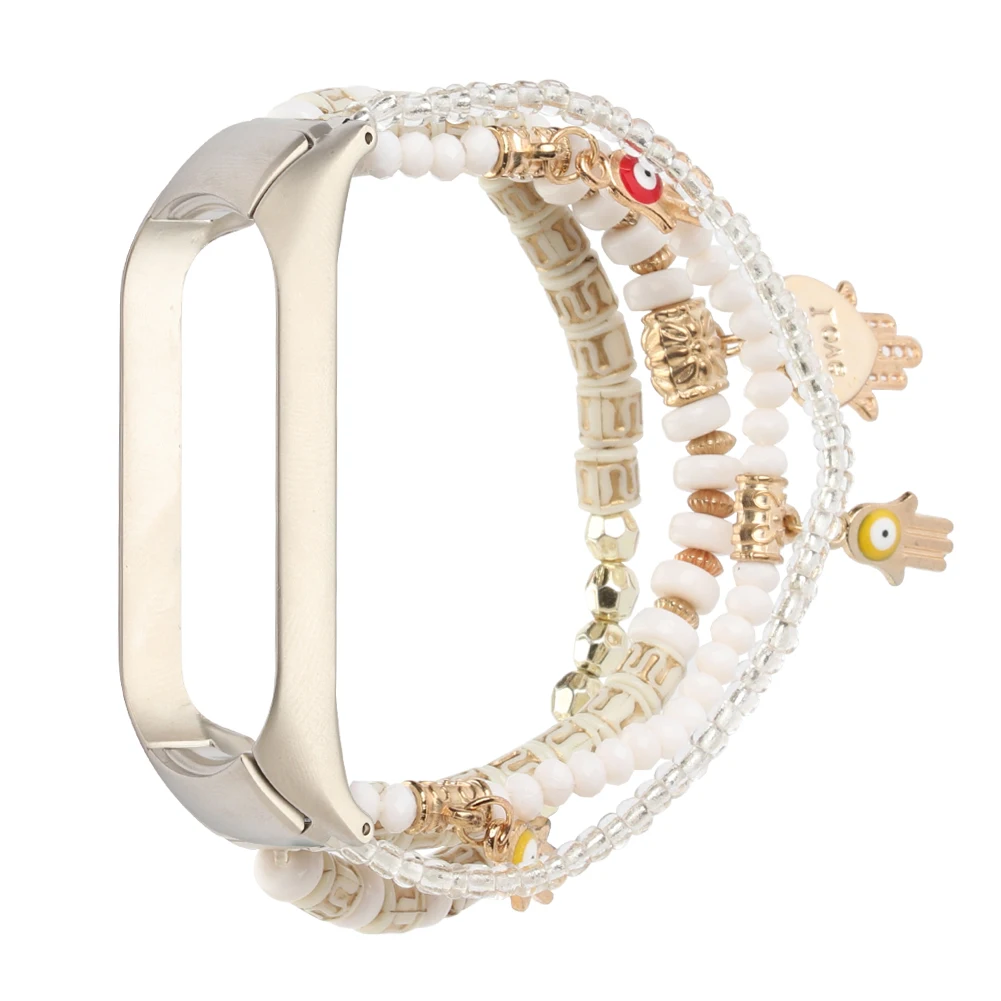 Elegant Beaded Bracelet Strap with Luxury Jewelry Design - Black