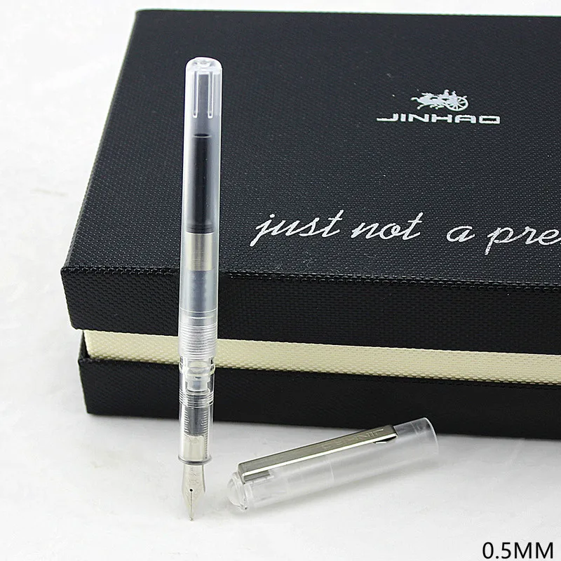 Высококачественная ручка Jinhao из нержавеющей стали с зажимом для школьников, студентов, офиса, обучения детей, авторучка 0,38 мм/0,5 мм, перо, выберите