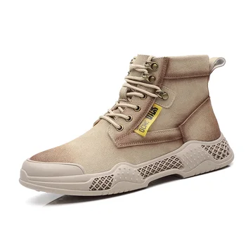 

High Top Mens Booties Ankle Boots Military Leather Boots Men Botas Tacticas Hombre Desert ShoesWild Outdoor Army Combat Shoes