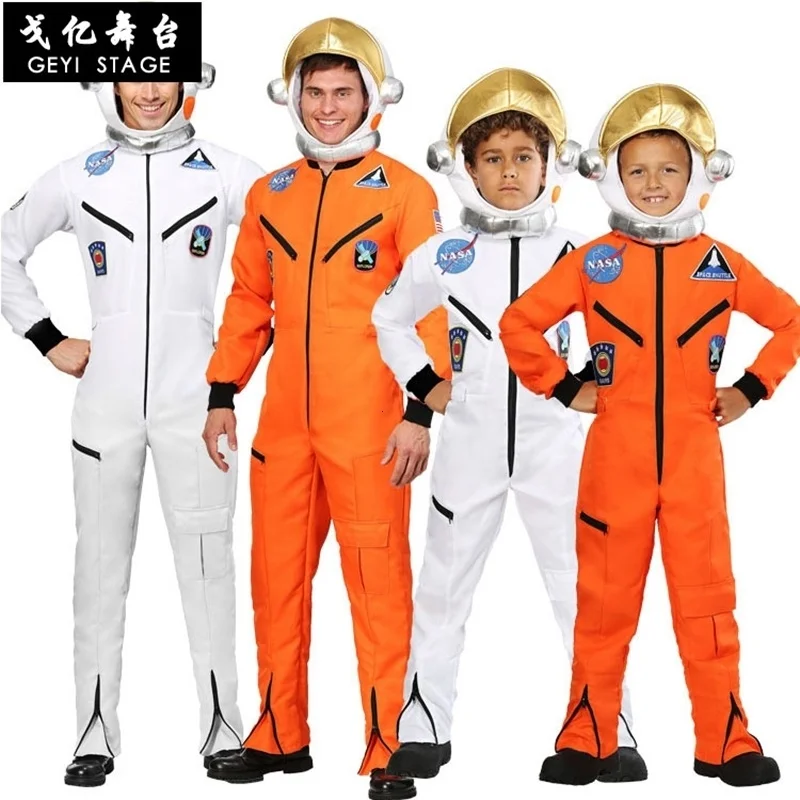 

Space Suit For Men Adult Plus Size Astronaut Costume white Pilot Costumes 2021 New Arrival Halloween Costume One Piece Jumpsuit